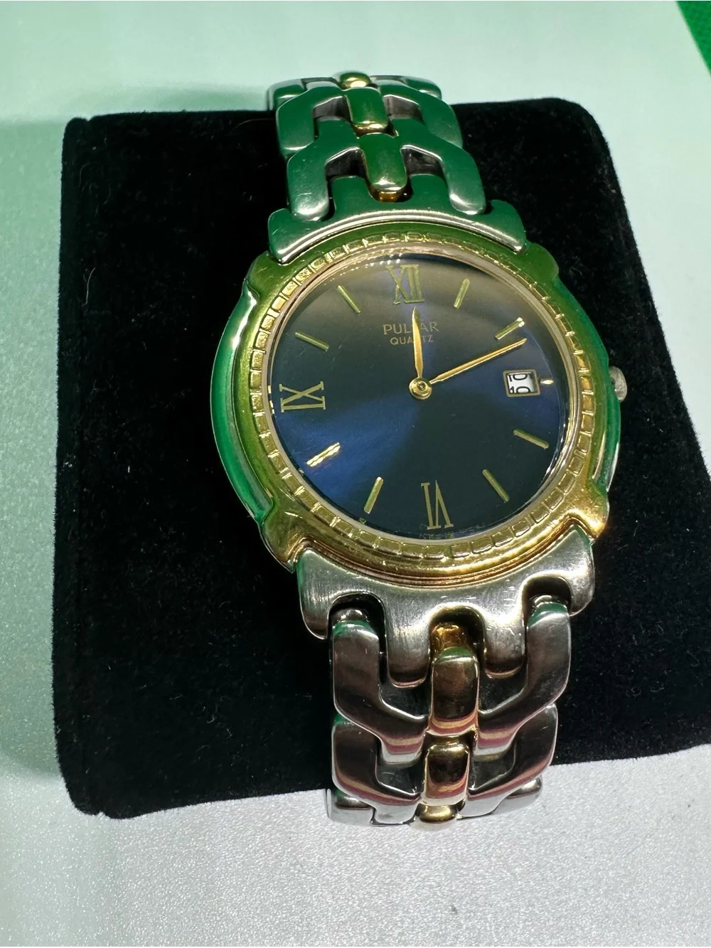 Pulsar Two-Tone Gold & Silver Men’s Watch with Blue Dial
